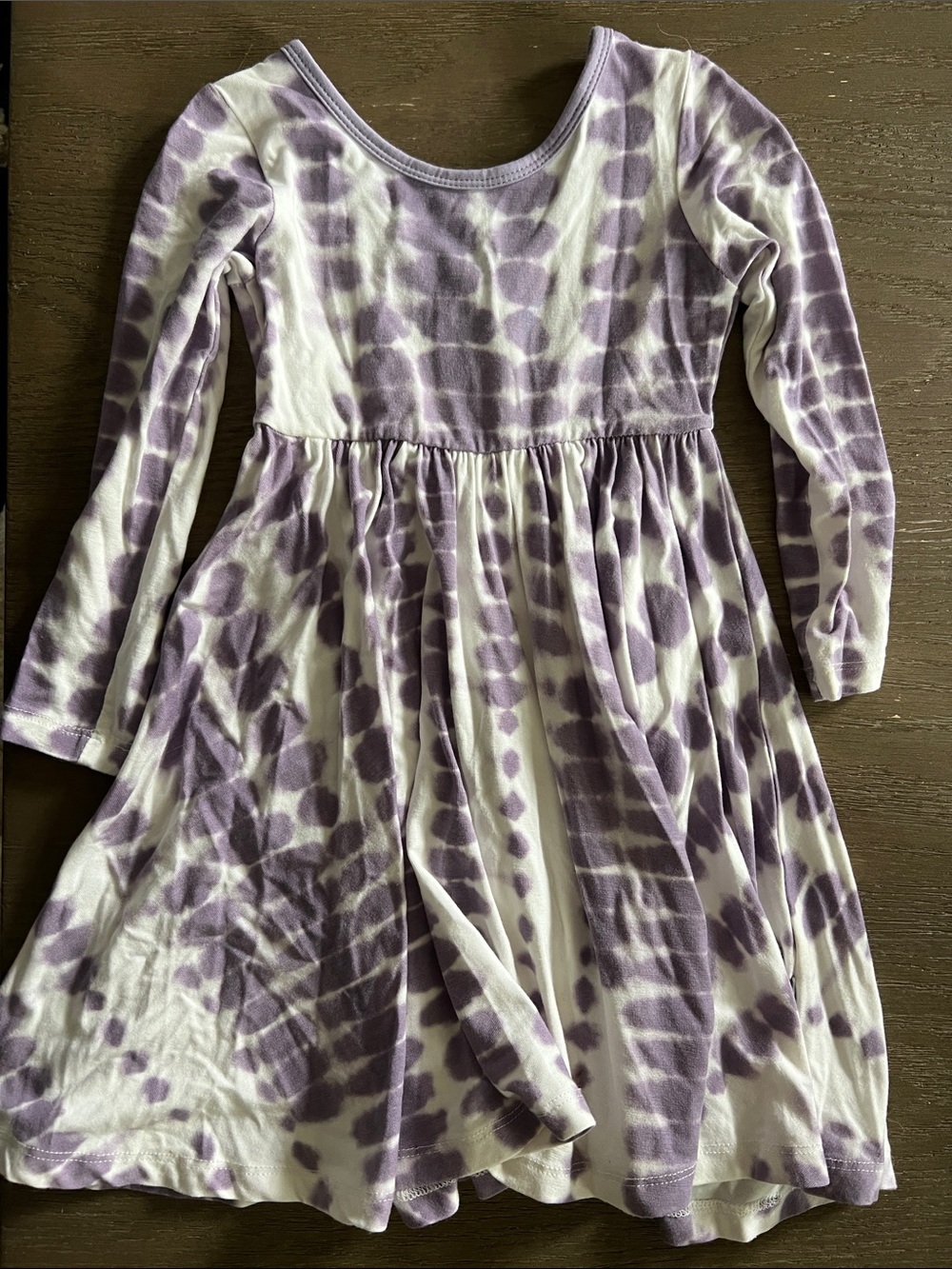Kyte BABY Purple Tie-Dye Long Sleeve Girls Dress